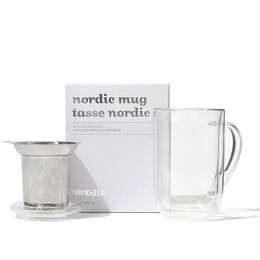 Double Walled Glass Nordic Mug With Infuser Clear
