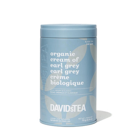 Boîte à motif de thé Earl Grey crème biologique