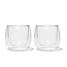 Clear Glass Bubble Cups 5oz (set of 2)