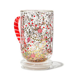 Double Walled Glass Nordic Mug Candy Cane Confetti
