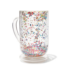 Double Walled Glass Nordic Mug Confetti 24DOT Clear