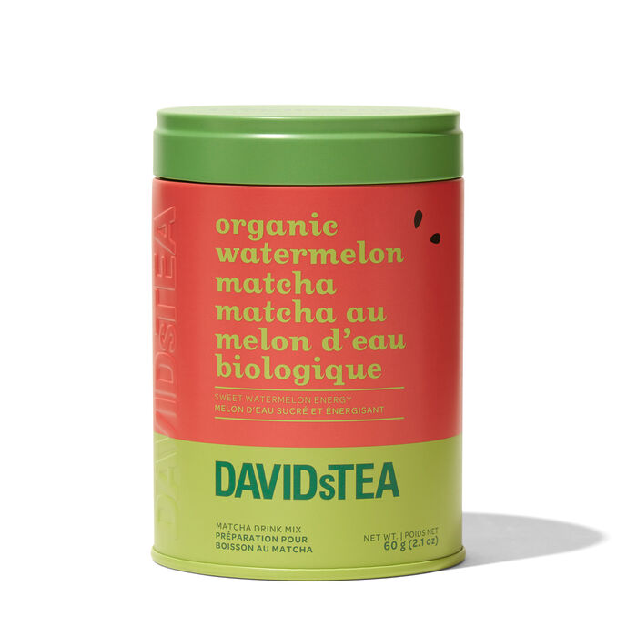Boîte à motif de thé Matcha au melon d'eau biologique