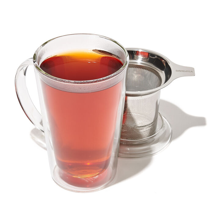 Glass Mug with Strainer - Sheffield Spice & Tea Co