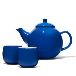Glossy Cobalt Bubble Teapot & Bubble Cup Set