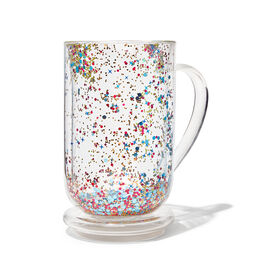 Double Walled Glass Nordic Mug Confetti 24DOT Clear