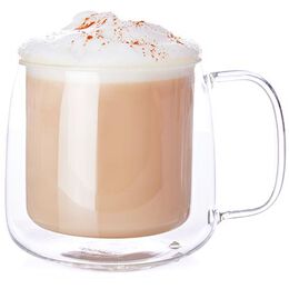 Double Walled Glass Latte Mug Clear