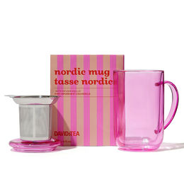 Candy Pink Double Walled Glass Nordic Mug