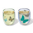 8 oz Butterfly Glass Bubble Cups (Set of 2)