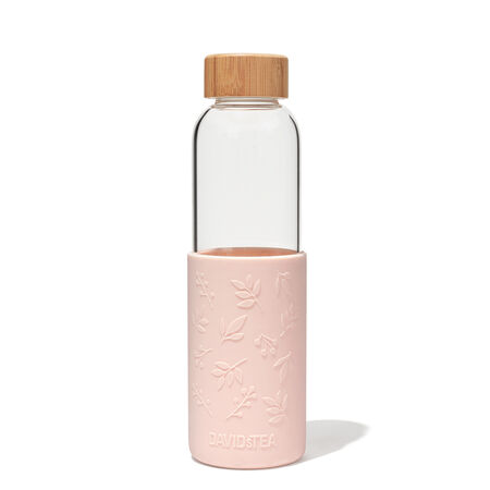 Pink Foliage Silicone Glass Bottle