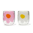 Daisies Double Walled Glass Cup (Set of 2)