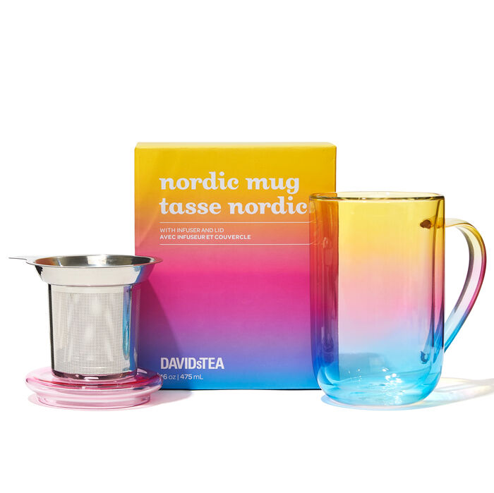 Iridescent Rainbow Double Walled Glass Nordic Mug
