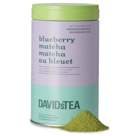 Boîte à motif de thé Matcha au bleuet