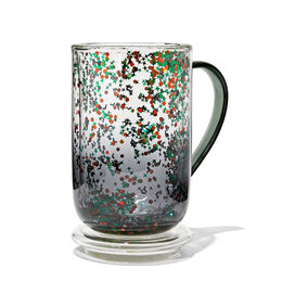 Double Walled Glass Nordic Mug Bats and Witch Hats Confetti