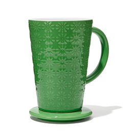 Perfect Mug Textured Daisies Green
