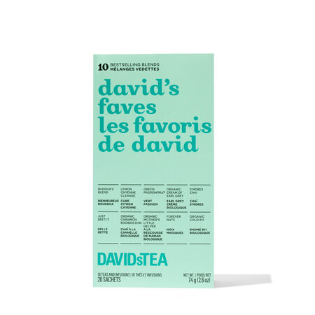 Davids Faves Tea Sachet Variety Pack of 20