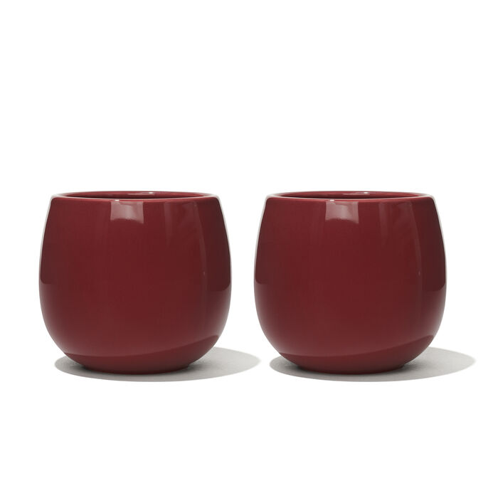 Glossy Burgundy Bubble Cup (Set of 2)