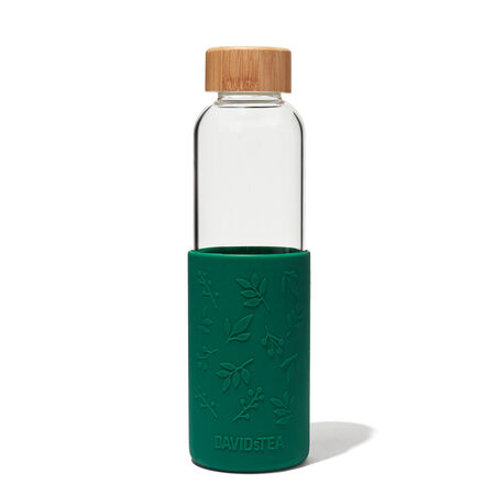 Green Foliage Silicone Glass Bottle