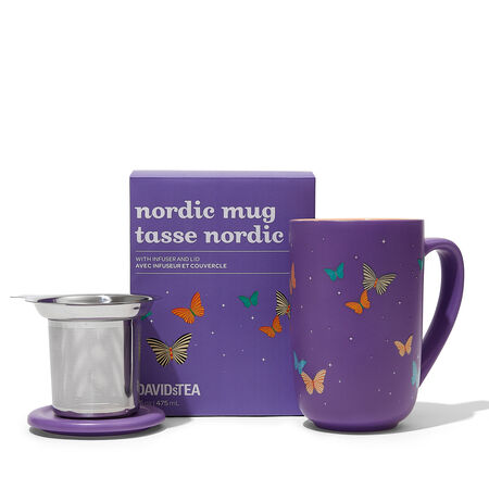 Mauve Butterfly color Changing Nordic Mug