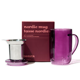 Plum Purple Double Walled Glass Nordic Mug
