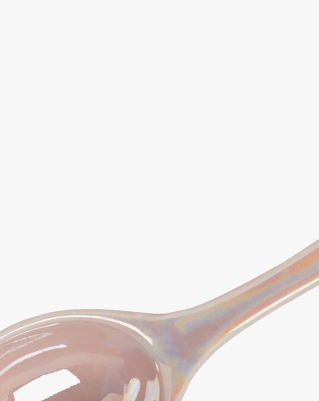 Close up of a shimmering pink Perfect Spoon.